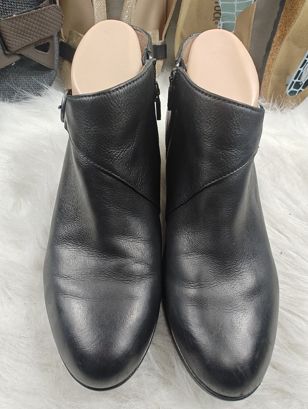 Dansko Darbie Black Pump Heels Side Zipper Closure Ankle Boot Women's US 8 EU 39